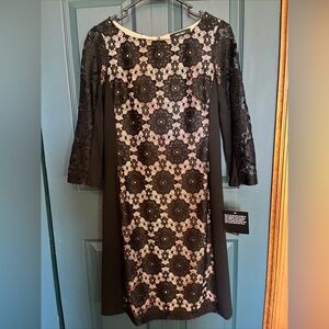Women’s NINE WEST dress Size 4 NWT FLORAL LACE ACCENT BLACK FORMAL BUSINESS